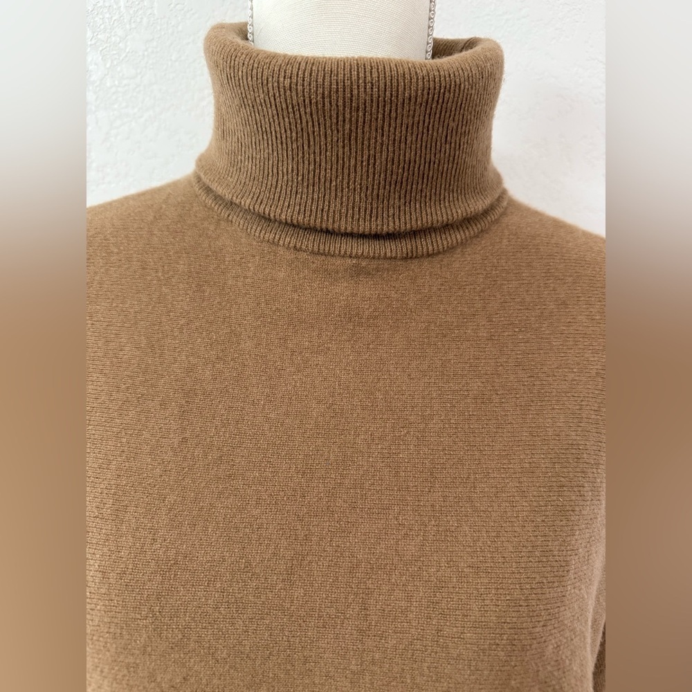 GARNET HILL Cozy Brown Women's Turtleneck Sweater Size XS